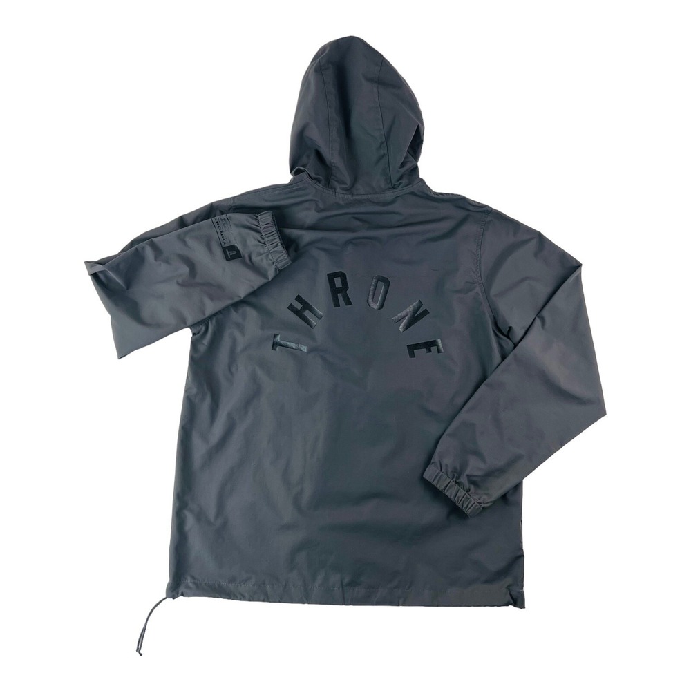 Throne Gray Ink Anorak 1/2 Zip Hooded Nylon Pullover Jacket Mens Size Medium M - Picture 6 of 6